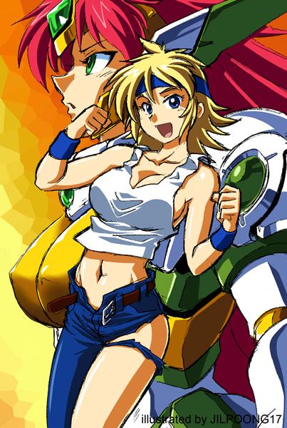 lune zoldark and valsione (super robot wars and 1 more) drawn by jilpoong17