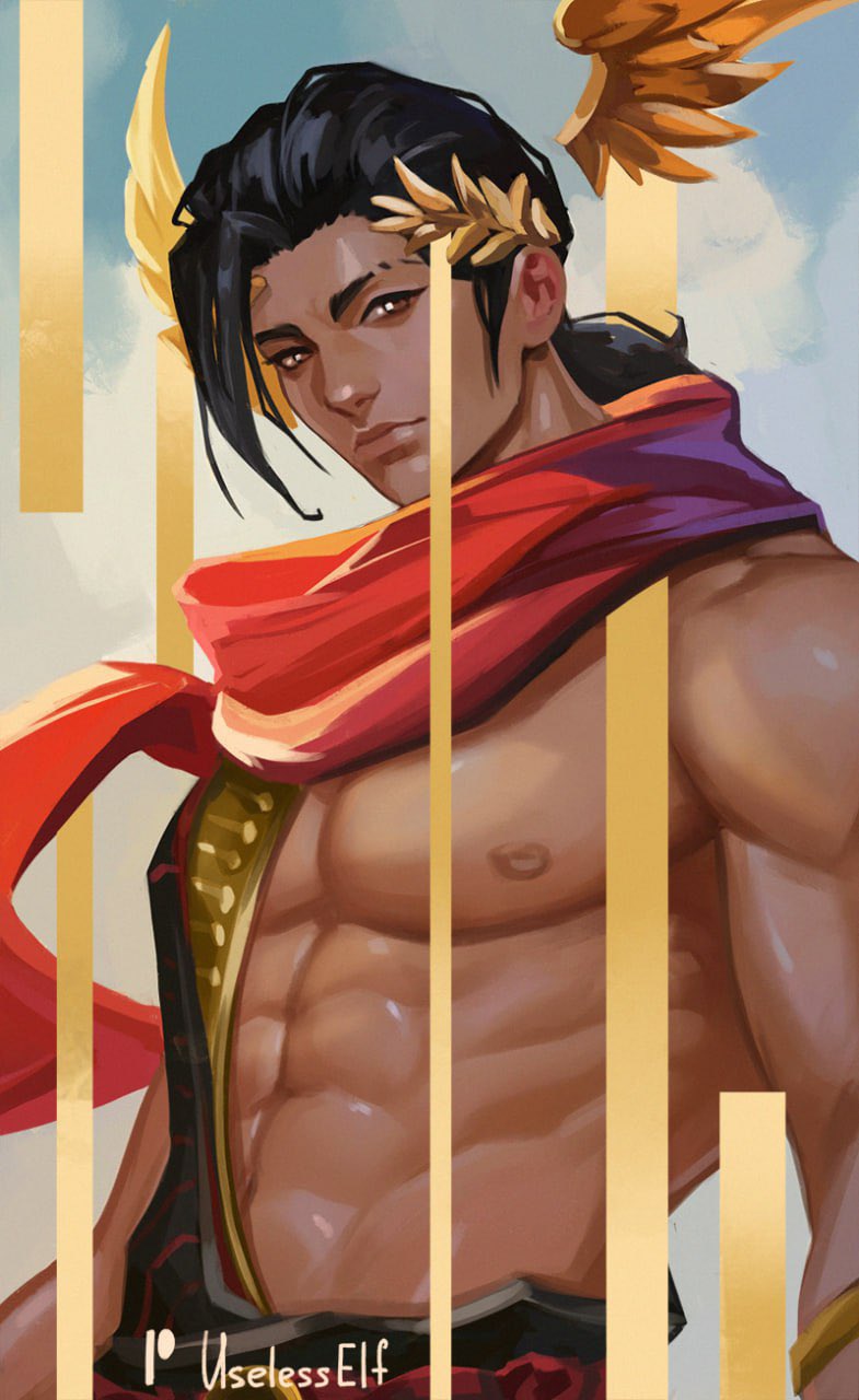 hermes (hades and 2 more) drawn by useless_elf