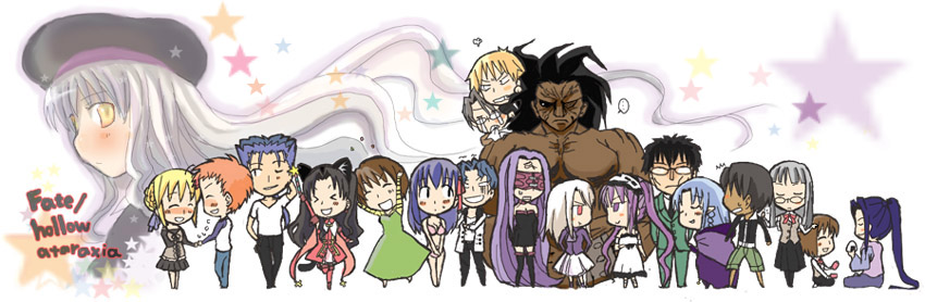 artoria pendragon, saber, tohsaka rin, illyasviel von einzbern, gilgamesh, and 17 more (fate and 1 more) drawn by aki_(saprism)