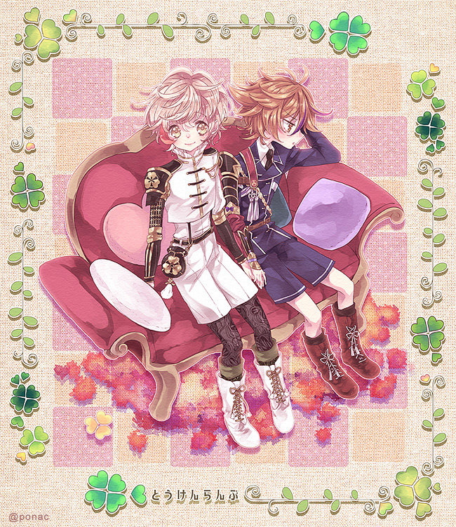 gotou toushirou and monoyoshi sadamune (touken ranbu) drawn by ponac