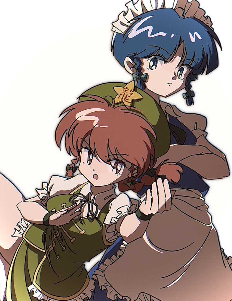 izayoi sakuya, hong meiling, ranma-chan, and tendou akane (touhou and 1 more) drawn by luuxiriver
