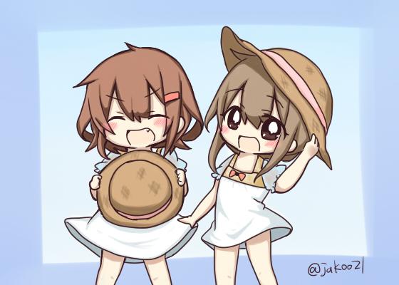 inazuma and ikazuchi (kantai collection) drawn by jako_(jakoo21)