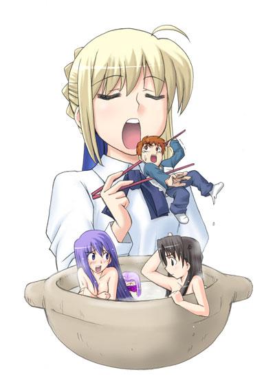 artoria pendragon, saber, tohsaka rin, emiya shirou, matou sakura, and 1 more (fate and 1 more)