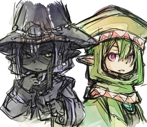 karaha-baruha and robel-akbel (final fantasy and 1 more) drawn by fujiwara_akina