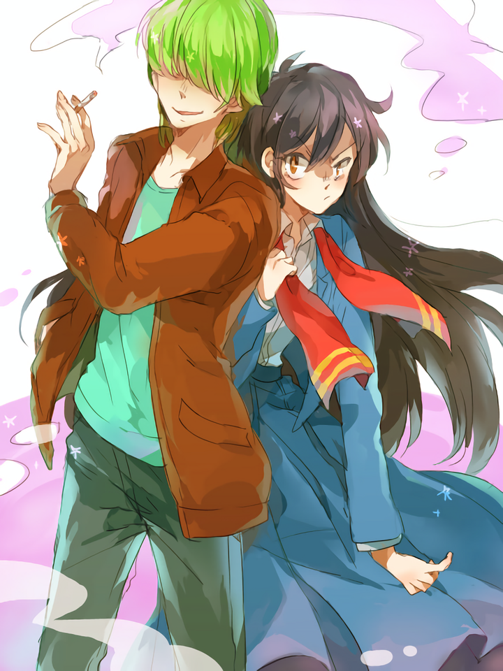 amano jako and nihiruda you (high school! kimengumi) drawn by kozue_(flat-lepus27)