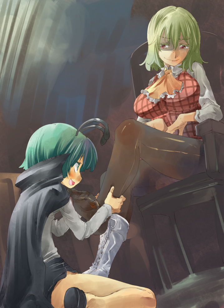 kazami yuuka and wriggle nightbug (touhou) drawn by yohane