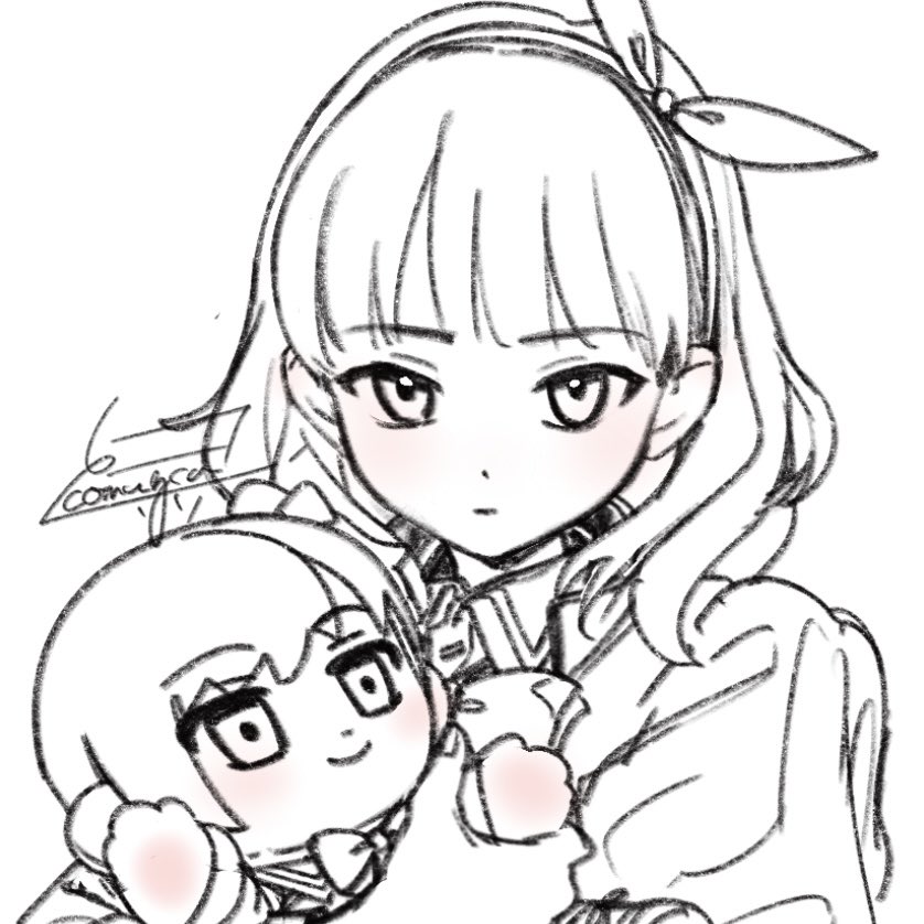 kuroki francisca yuria and amamiya sophia seren (assault lily) drawn by komuzuka