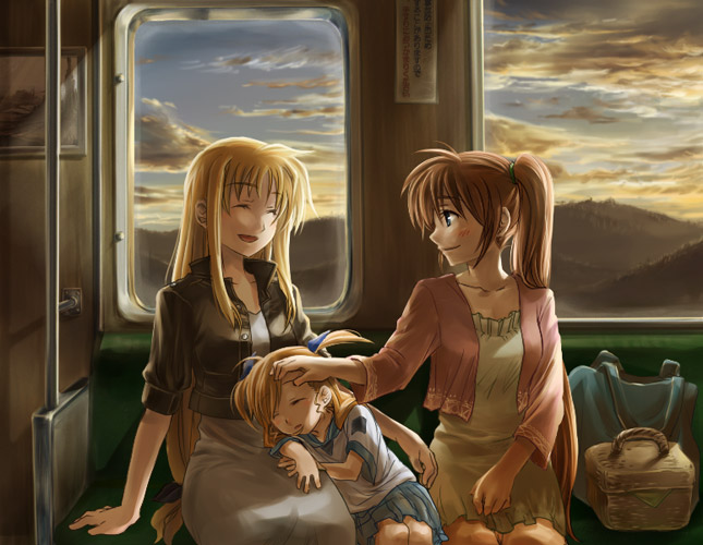 fate testarossa, takamachi nanoha, and vivio (lyrical nanoha and 1 more)