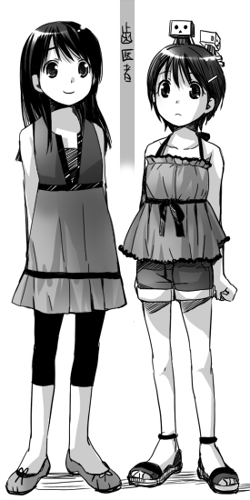 ayase ena, danboo, and hayasaka miura (yotsubato!) drawn by taira_tsukune