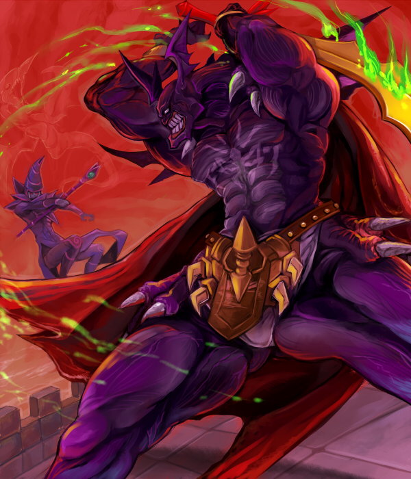dark magician and swordstalker (yu-gi-oh! and 1 more) drawn by chinchira