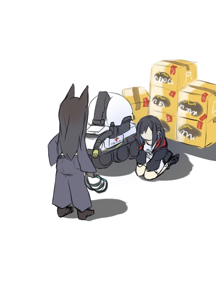 closure, dobermann, and lancet-2 (arknights) drawn by amai_nekuta