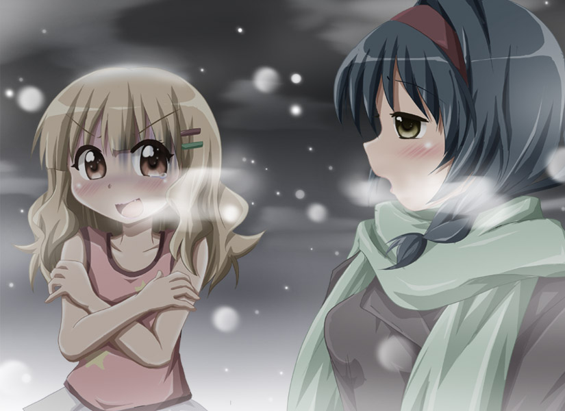 oomuro sakurako and furutani himawari (yuruyuri) drawn by shishinon
