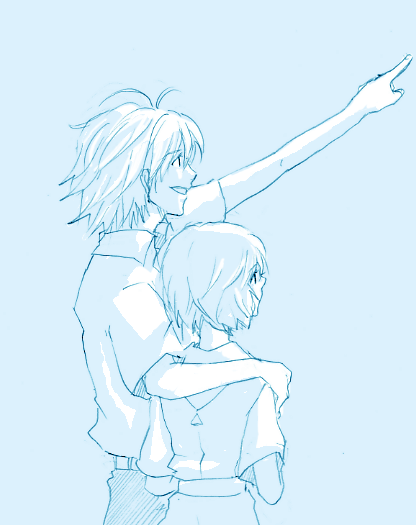 ayanami rei and nagisa kaworu (neon genesis evangelion) drawn by lrk
