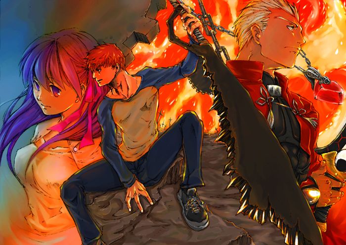 emiya shirou, matou sakura, and archer (fate and 2 more)