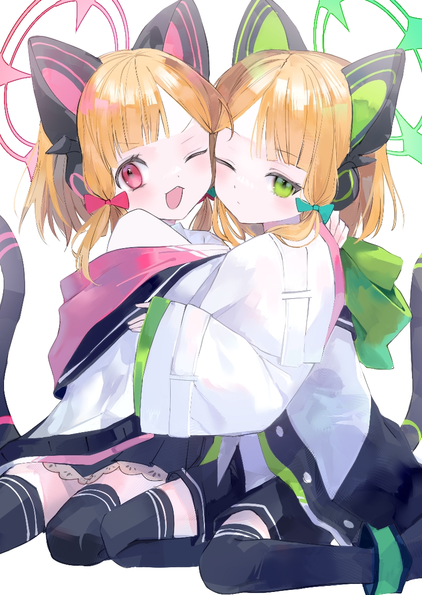 momoi and midori (blue archive) drawn by croma_mhach