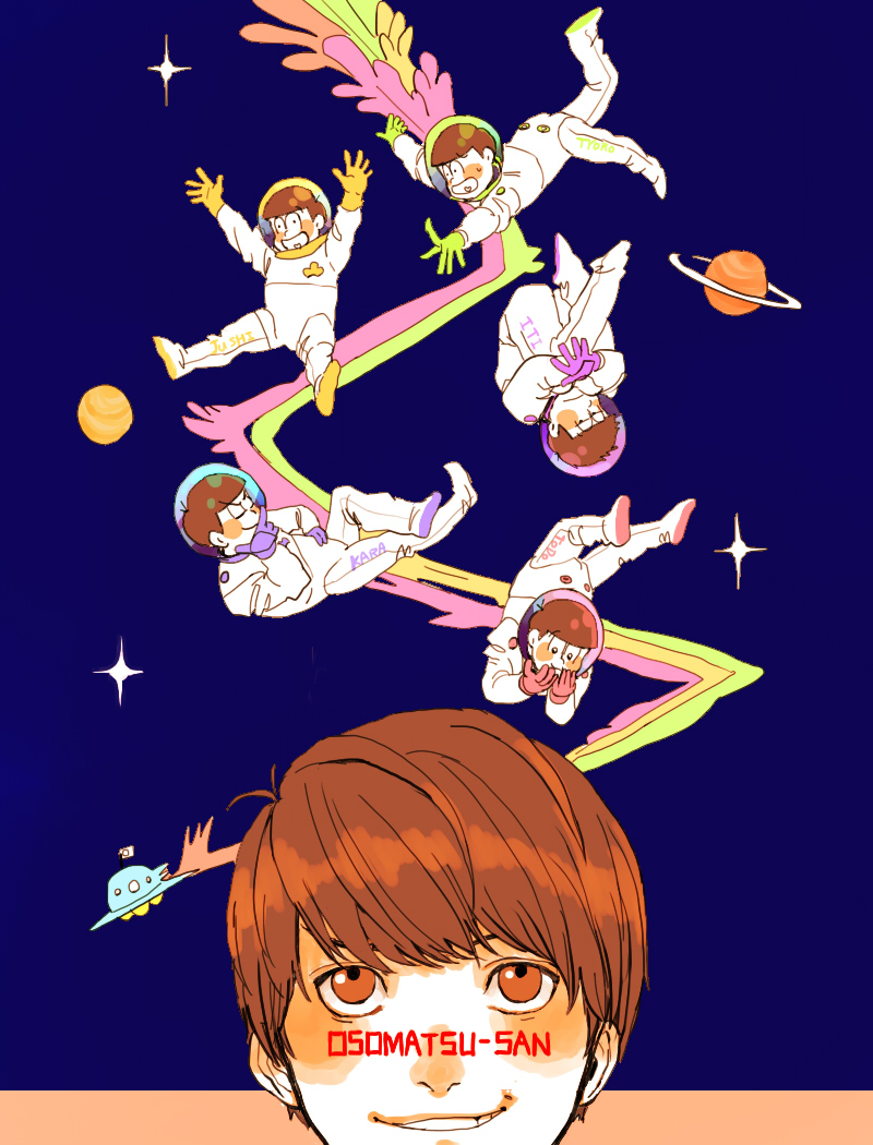 matsuno osomatsu, matsuno karamatsu, matsuno ichimatsu, matsuno jyushimatsu, matsuno choromatsu, and 1 more (osomatsu and 1 more) drawn by pummy