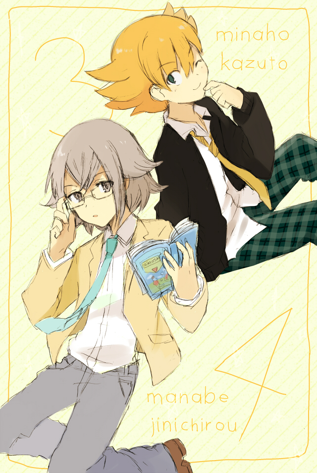 manabe jin'ichirou and minaho kazuto (inazuma eleven and 2 more) drawn by barufoa