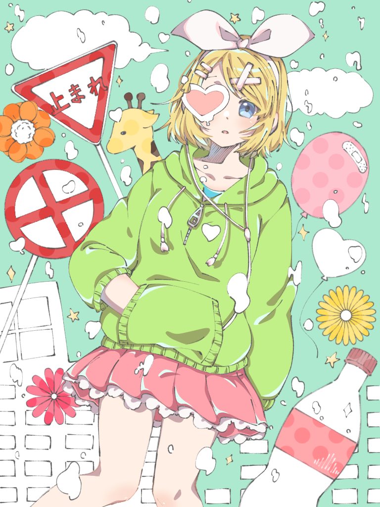kagamine rin (vocaloid and 1 more) drawn by momo_pip