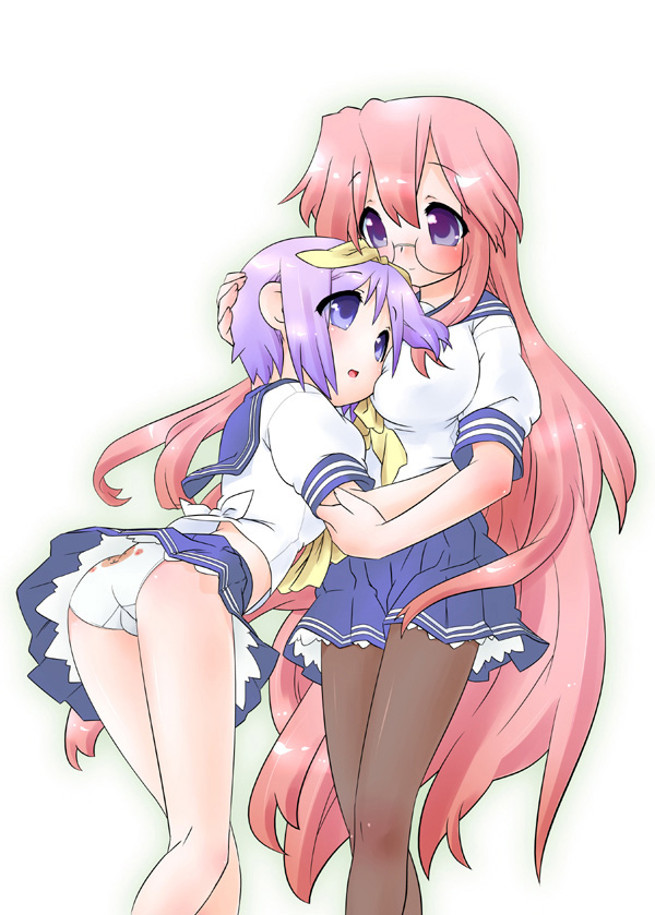 hiiragi tsukasa and takara miyuki (lucky star) drawn by kogaku_kazuya