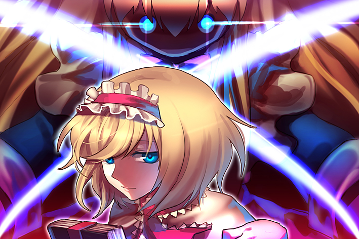 alice margatroid and goliath doll (touhou) drawn by irua