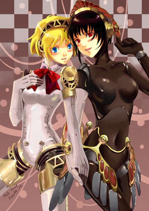 aigis and metis (persona and 2 more) drawn by youhe_qri