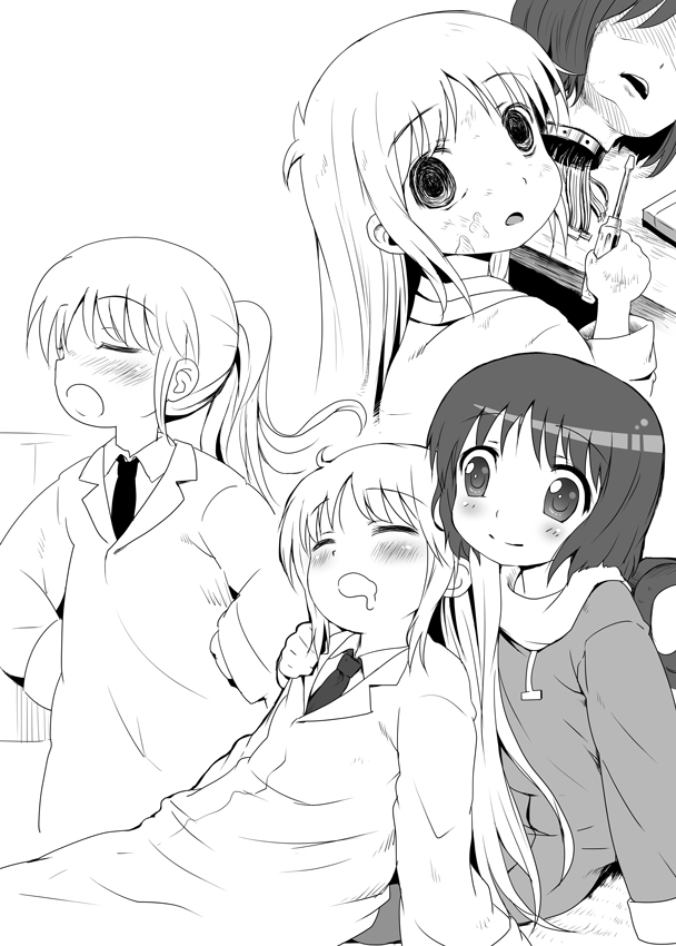 shinonome nano and professor shinonome (nichijou) drawn by broiler