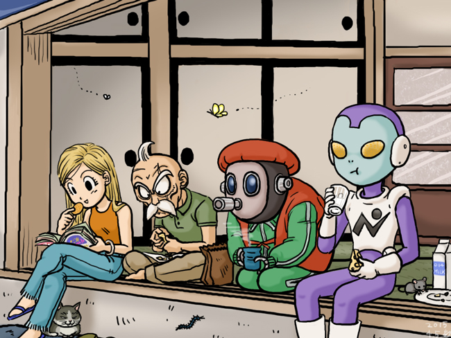 toriyama akira, jaco, tights, and oomori tokunoshin (ginga patrol jaco) drawn by karasuma_raul