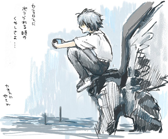 nagisa kaworu (neon genesis evangelion) drawn by lrk