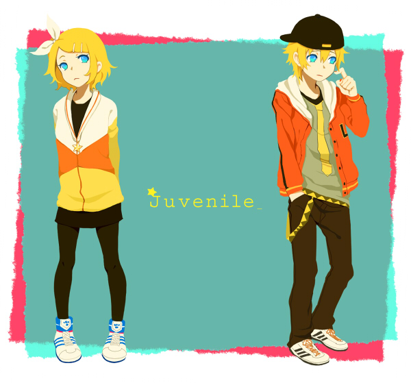 kagamine rin and kagamine len (vocaloid and 1 more) drawn by chika_(mysweetgarden)