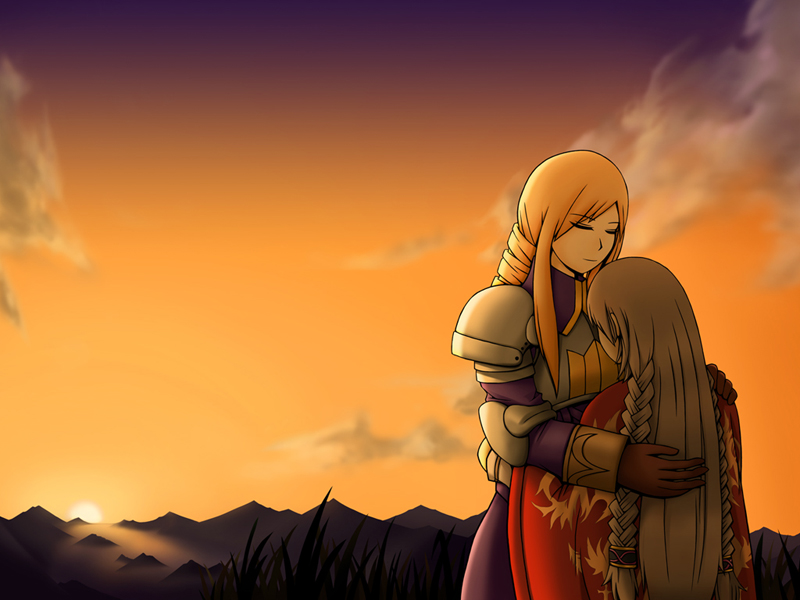 agrias oaks and ovelia atkascha (final fantasy and 1 more) drawn by rawza