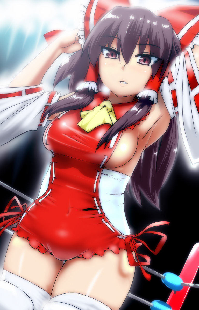 hakurei reimu (touhou and 1 more) drawn by hyudora