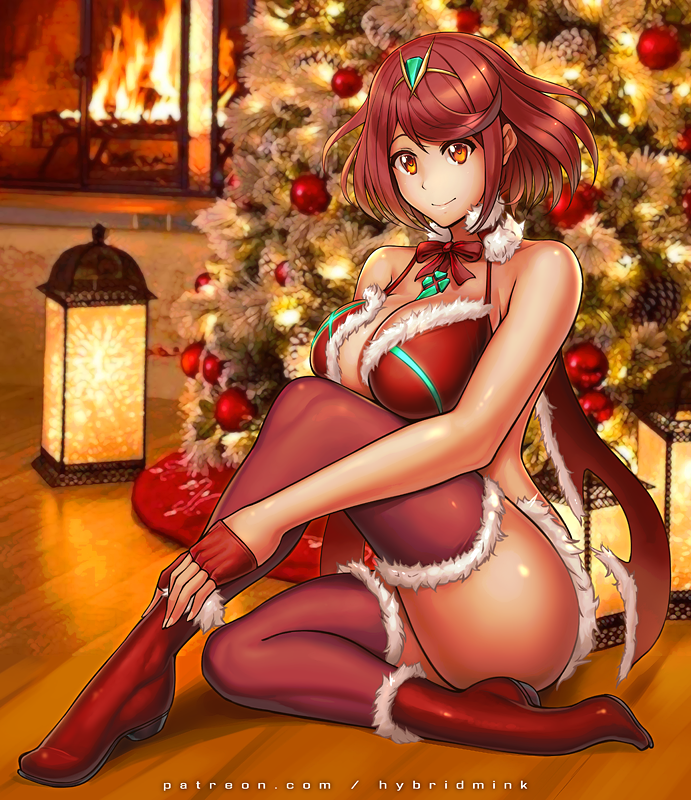 pyra (xenoblade chronicles and 1 more) drawn by hybridmink