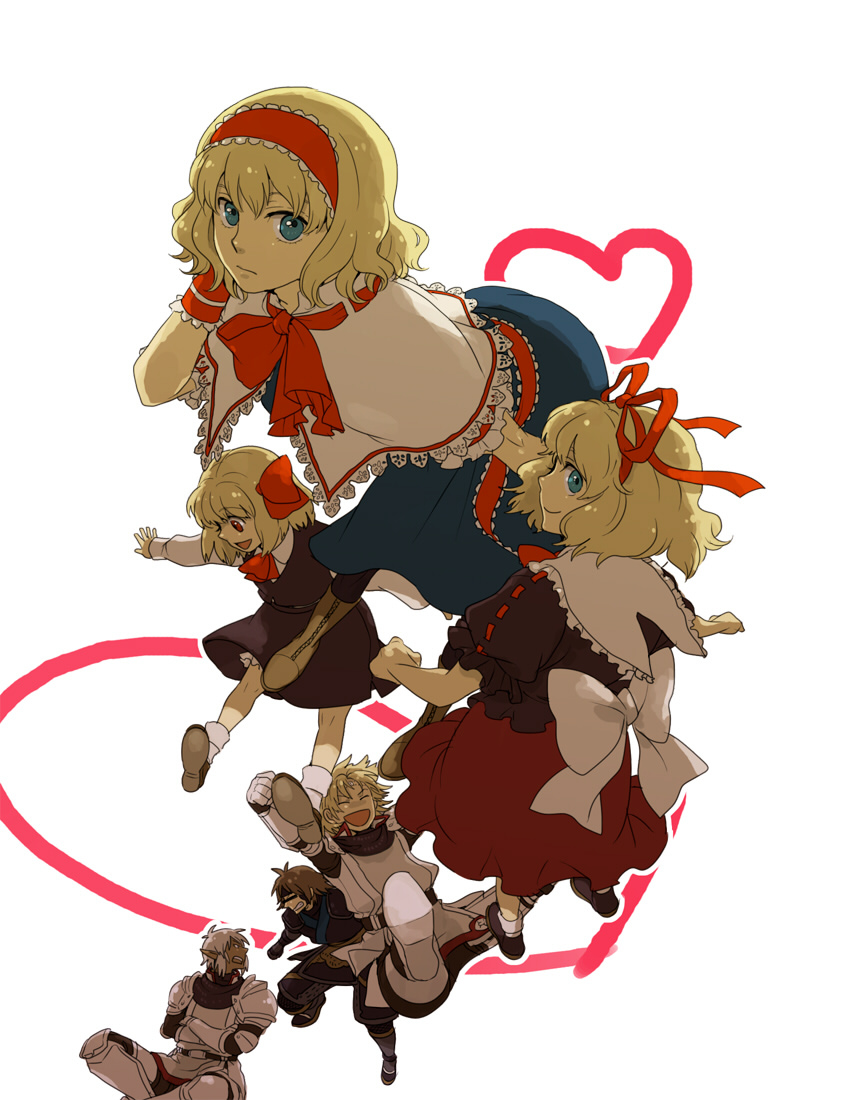 alice margatroid, rumia, medicine melancholy, paladin, buront, and 2 more (touhou and 3 more) drawn by emu_(losspass)