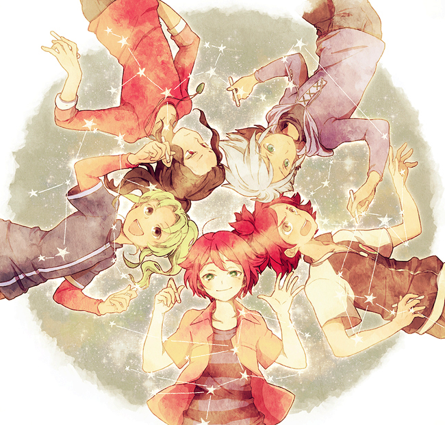 kiyama hiroto, nagumo haruya, suzuno fuusuke, midorikawa ryuuji, and saginuma osamu (inazuma eleven) drawn by hiruri