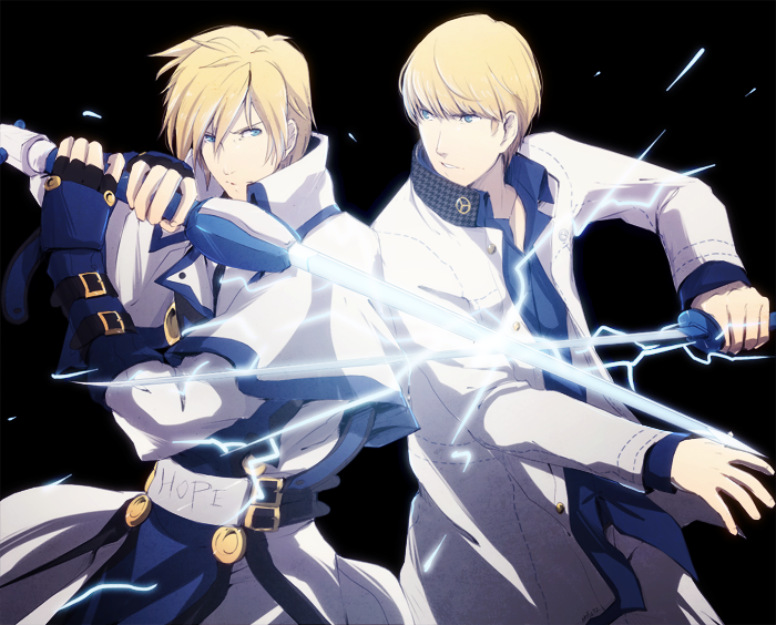 narukami yu and ky kiske (persona and 3 more) drawn by hanpetos
