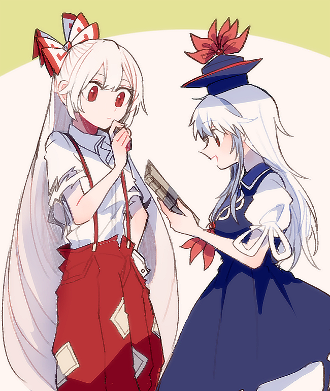 fujiwara no mokou and kamishirasawa keine (touhou) drawn by itomugi-kun