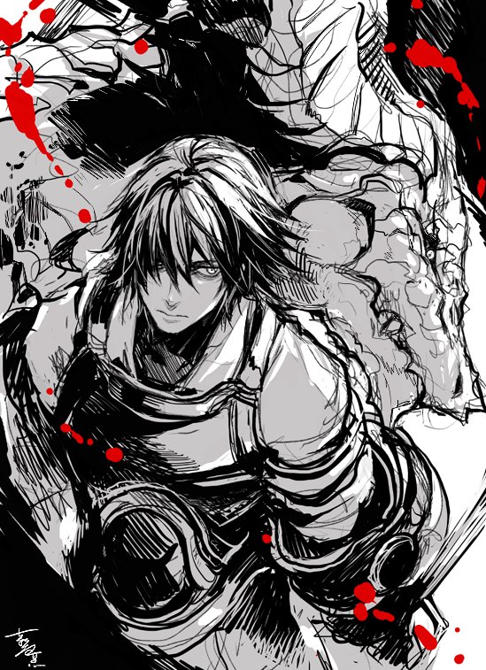 caim and angel (drag-on dragoon and 1 more) drawn by hagiya_kaoru