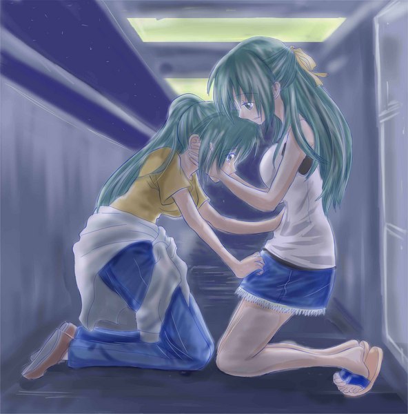 sonozaki mion and sonozaki shion (higurashi no naku koro ni) drawn by wahi