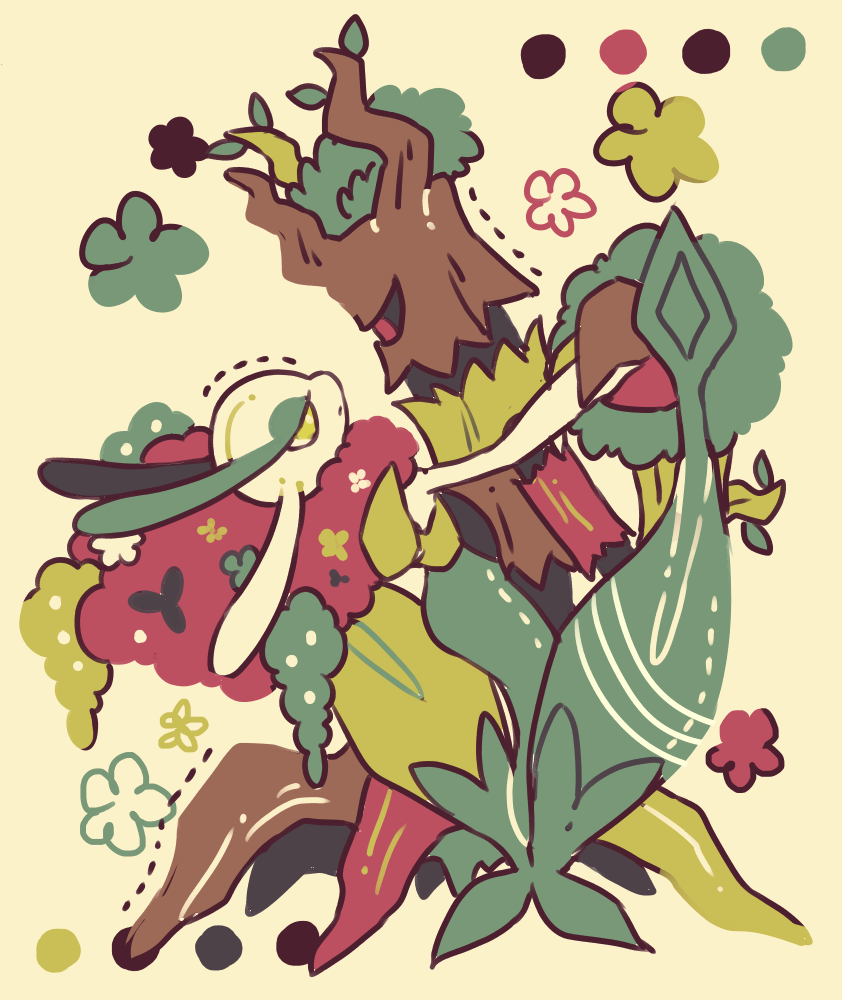 florges and trevenant (pokemon) drawn by maru_(umc_a)
