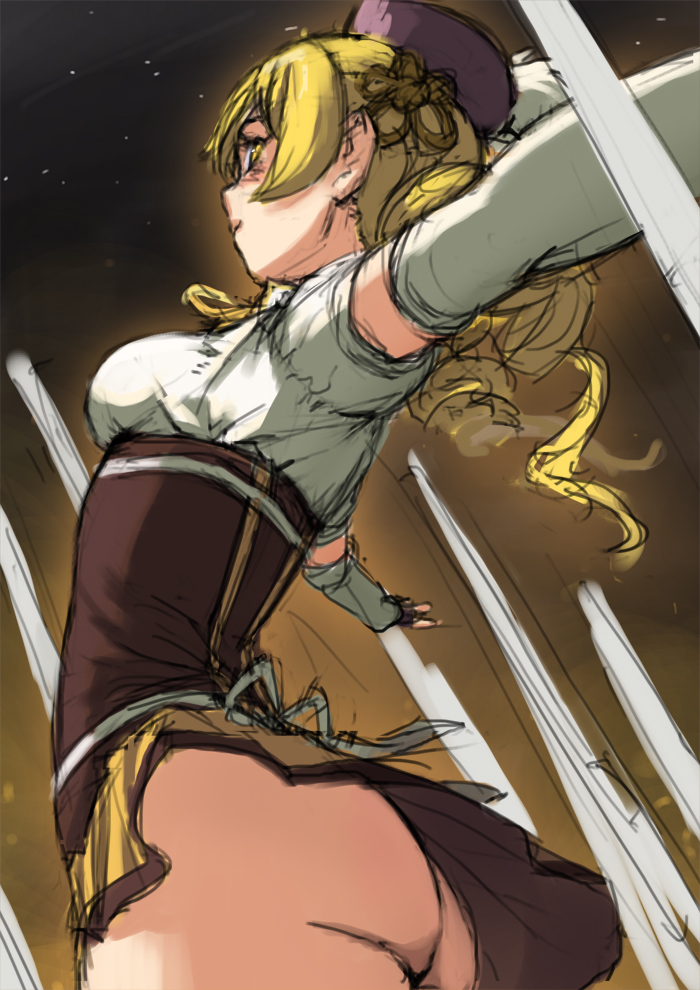 tomoe mami (mahou shoujo madoka magica) drawn by shirajira