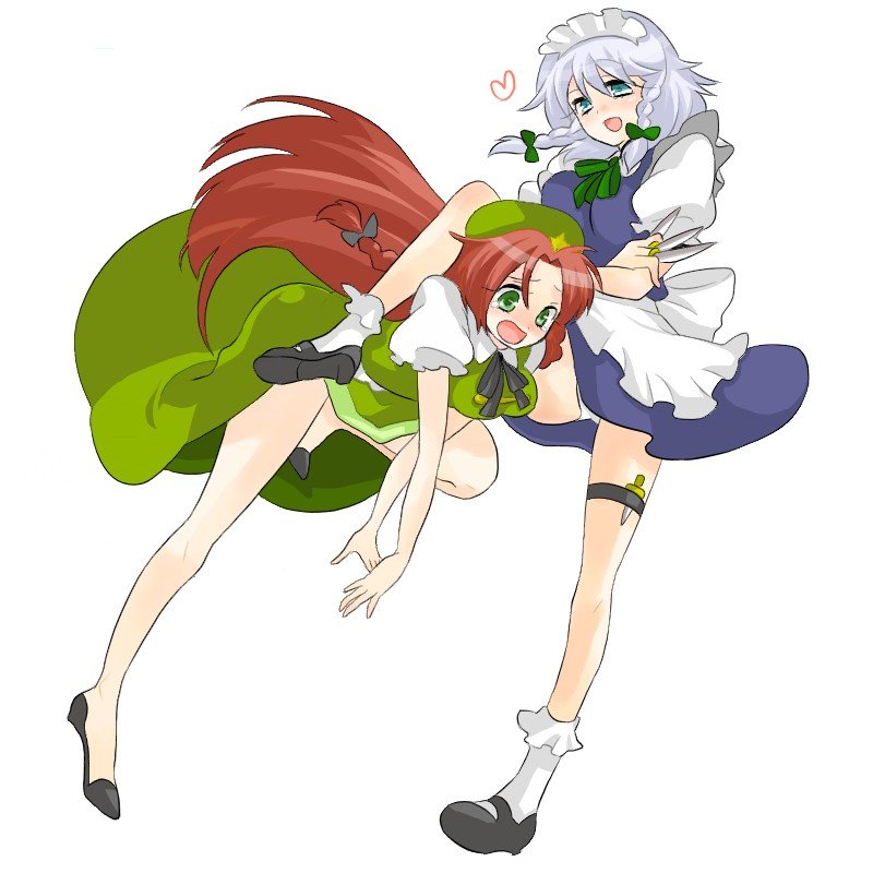izayoi sakuya and hong meiling (touhou) drawn by beniko