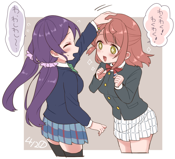 tojo nozomi and uehara ayumu (love live! and 2 more) drawn by izumi_kirifu