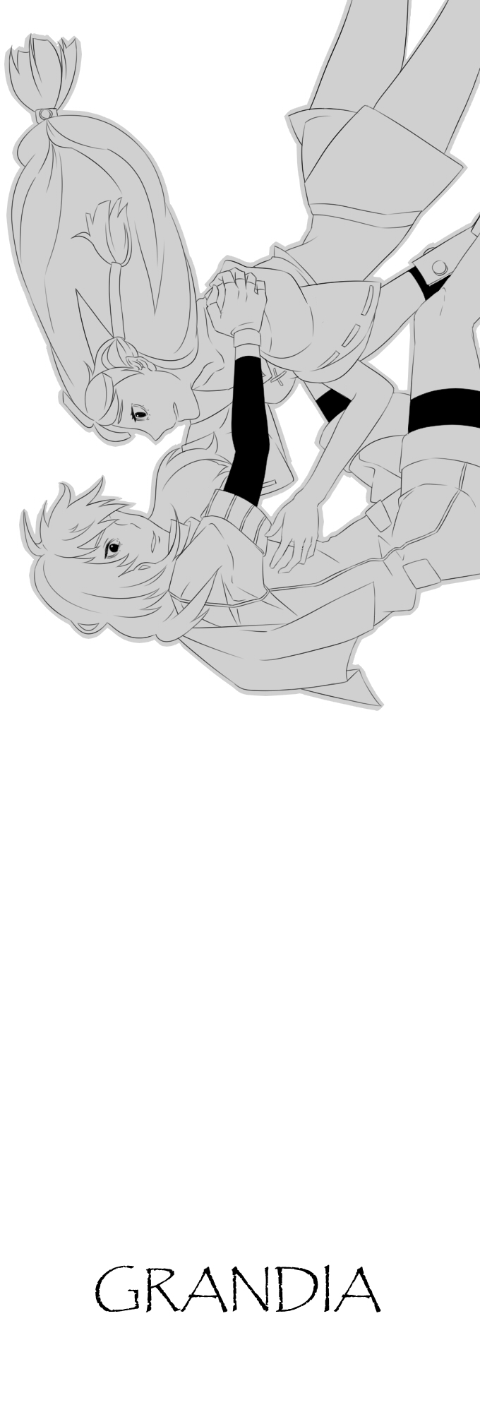 feena and justin (grandia and 1 more) drawn by hurimosu