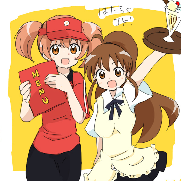 taneshima popura and sasaki chiho (working!! and 1 more) drawn by heave-ho
