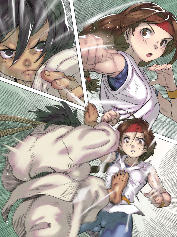 makoto and yuri sakazaki (street fighter and 1 more) drawn by soon_(c-u-soon)