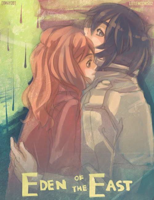 morimi saki and takizawa akira (higashi no eden) drawn by patitopeke