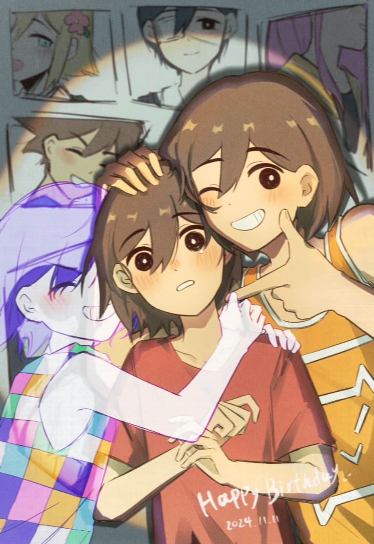 sunny, basil, aubrey, kel, mari, and 1 more (omori) drawn by bailan1130