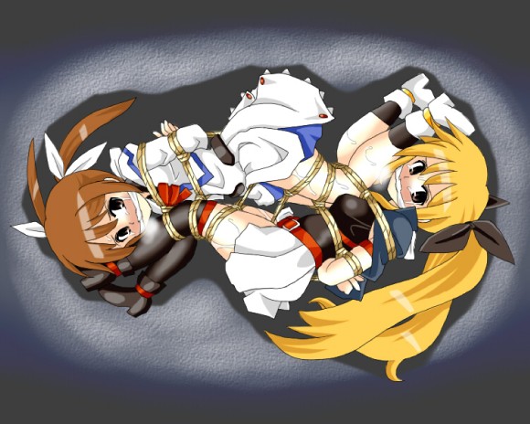 fate testarossa and takamachi nanoha (lyrical nanoha and 1 more) drawn by lilish