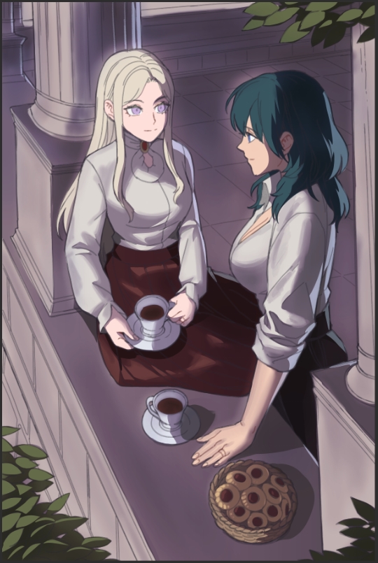 female byleth and edelgard von hresvelg (fire emblem and 1 more) drawn by radiostarkiller