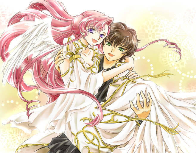 kururugi suzaku and euphemia li britannia (code geass) drawn by pesu